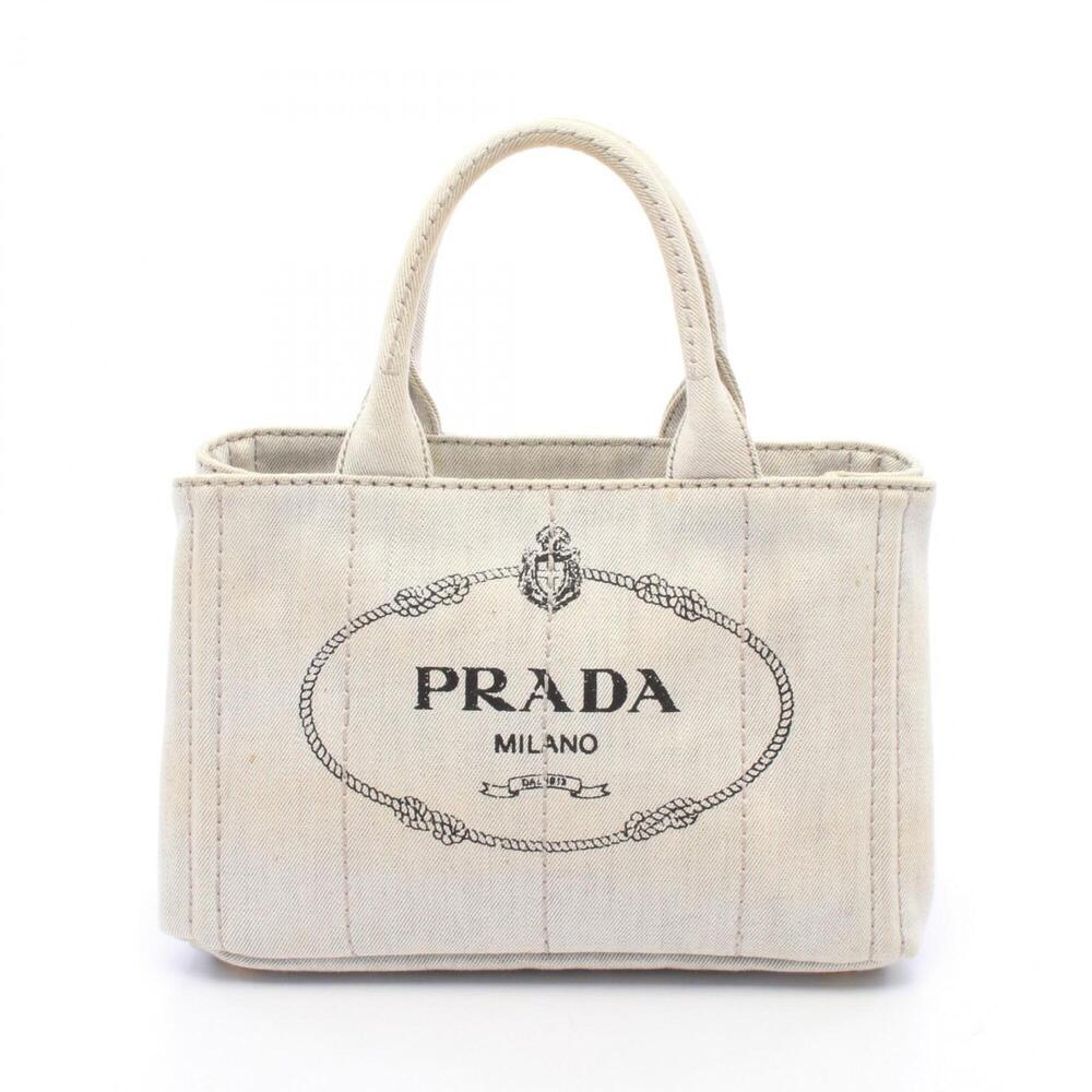 Prada DENIM CANAPA Tote Bag Handbag, Denim, Women's, Blue, 1BG439